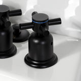 Concord Three-Handle Deck Mount Vertical Spray Bidet Faucet with Brass Pop-Up