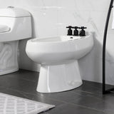 Concord Three-Handle Deck Mount Vertical Spray Bidet Faucet with Brass Pop-Up