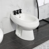 Concord Three-Handle Deck Mount Vertical Spray Bidet Faucet with Brass Pop-Up