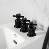 Concord Three-Handle Deck Mount Vertical Spray Bidet Faucet with Brass Pop-Up