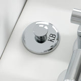 Convergent Three-Handle Deck Mount Bidet Faucet with Knurled Handle and Brass Pop-Up