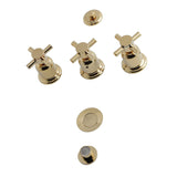 Concord Three-Handle Deck Mount Vertical Spray Bidet Faucet with Brass Pop-Up