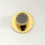 Convergent Three-Handle Deck Mount Bidet Faucet with Knurled Handle and Brass Pop-Up