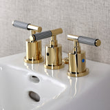 Verona Three-Handle Bidet Faucet with Knurled Handle and Brass Pop-Up