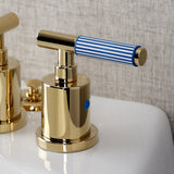 Verona Three-Handle Bidet Faucet with Knurled Handle and Brass Pop-Up