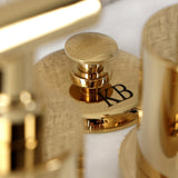 Verona Three-Handle Bidet Faucet with Knurled Handle and Brass Pop-Up
