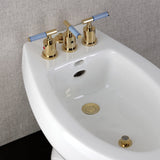 Verona Three-Handle Bidet Faucet with Knurled Handle and Brass Pop-Up