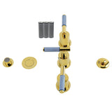 Verona Three-Handle Bidet Faucet with Knurled Handle and Brass Pop-Up