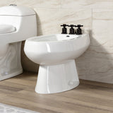 Concord Three-Handle Deck Mount Vertical Spray Bidet Faucet with Brass Pop-Up