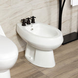 Concord Three-Handle Deck Mount Vertical Spray Bidet Faucet with Brass Pop-Up