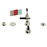 Kaiser Three-Handle Deck Mount Vertical Spray Bidet Faucet with Brass Pop-Up