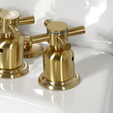 Concord Three-Handle Deck Mount Vertical Spray Bidet Faucet with Brass Pop-Up