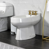 Concord Three-Handle Deck Mount Vertical Spray Bidet Faucet with Brass Pop-Up