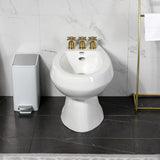 Concord Three-Handle Deck Mount Vertical Spray Bidet Faucet with Brass Pop-Up