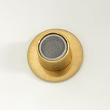 Convergent Three-Handle Deck Mount Bidet Faucet with Knurled Handle and Brass Pop-Up