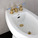 Verona Three-Handle Bidet Faucet with Knurled Handle and Brass Pop-Up