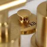Verona Three-Handle Bidet Faucet with Knurled Handle and Brass Pop-Up