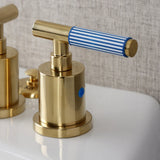 Verona Three-Handle Bidet Faucet with Knurled Handle and Brass Pop-Up