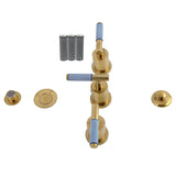 Verona Three-Handle Bidet Faucet with Knurled Handle and Brass Pop-Up