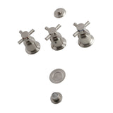 Concord Three-Handle Deck Mount Vertical Spray Bidet Faucet with Brass Pop-Up