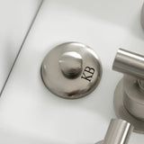 Convergent Three-Handle Deck Mount Bidet Faucet with Knurled Handle and Brass Pop-Up