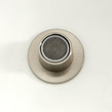 Convergent Three-Handle Deck Mount Bidet Faucet with Knurled Handle and Brass Pop-Up