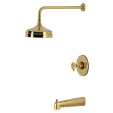 Wendell Knurled Single-Handle Pressure Balanced Tub and Shower Faucet