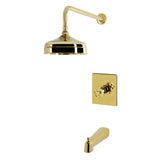 Wendell Knurled Single-Handle Pressure Balanced Tub and Shower Faucet