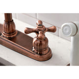 Victorian Two-Handle 4-Hole 8" Centerset Kitchen Faucet with Side Sprayer