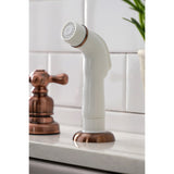 Victorian Two-Handle 4-Hole 8" Centerset Kitchen Faucet with Side Sprayer