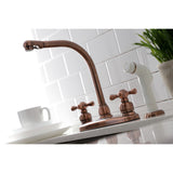Victorian Two-Handle 4-Hole 8" Centerset Kitchen Faucet with Side Sprayer