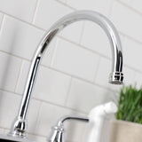 Restoration Two-Handle 4-Hole 8" Centerset Kitchen Faucet with White Side Sprayer