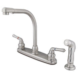 Magellan Two-Handle 4-Hole 8" Centerset Kitchen Faucet with Side Sprayer