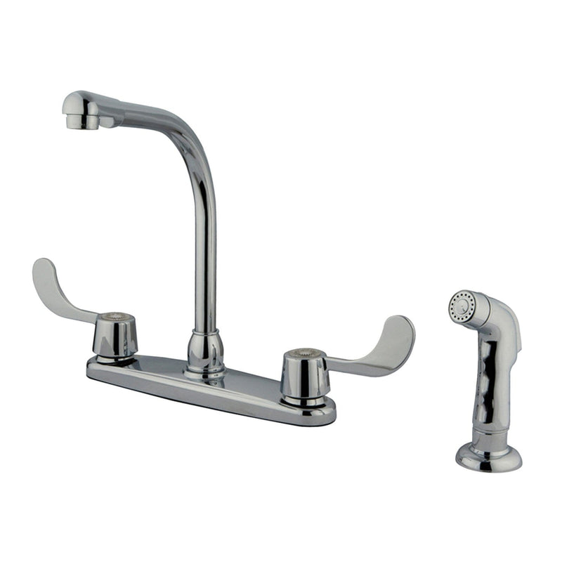 Magellan Two-Handle 4-Hole 8" Centerset Kitchen Faucet with Side Sprayer