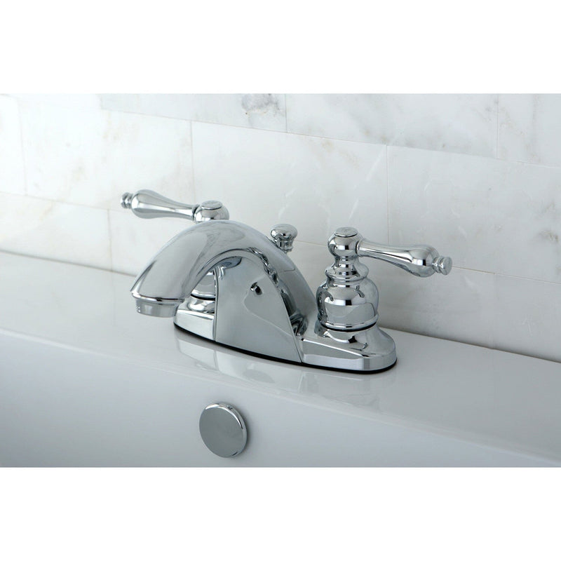 English Country Double-Handle 3-Hole Deck Mount 4-Inch Centerset Bathroom Faucet with Pop-Up Drain