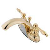Double-Handle 3-Hole Deck Mount 4-Inch Centerset Bathroom Faucet with Pop-Up Drain