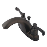 Double-Handle 3-Hole Deck Mount 4-Inch Centerset Bathroom Faucet with Pop-Up Drain