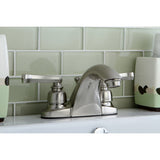 Double-Handle 3-Hole Deck Mount 4-Inch Centerset Bathroom Faucet with Pop-Up Drain