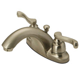 Double-Handle 3-Hole Deck Mount 4-Inch Centerset Bathroom Faucet with Pop-Up Drain