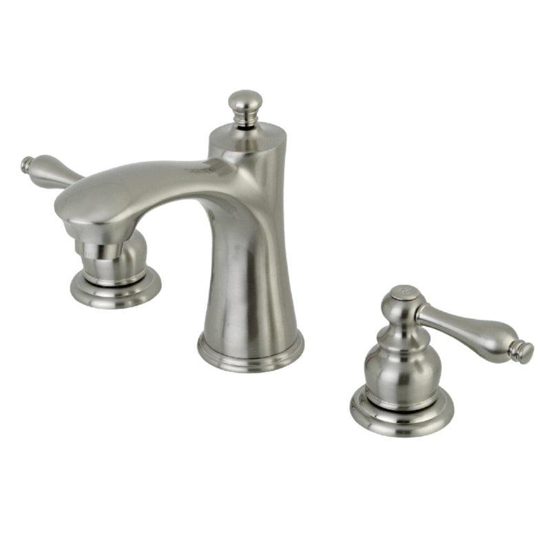 Victorian Two-Handle 3-Hole Deck Mount Widespread Bathroom Faucet with Retail Pop-Up Drain