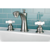Victorian Two-Handle 3-Hole Deck Mount Widespread Bathroom Faucet with Pop-Up Drain