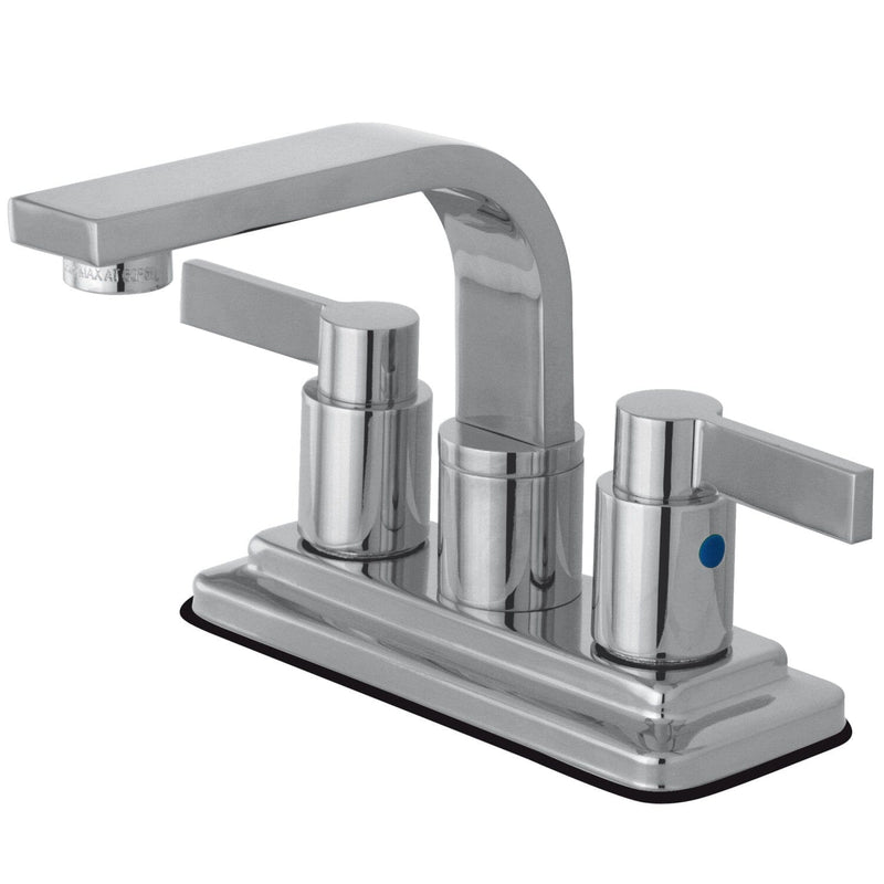 NuvoFusion Double-Handle 3-Hole Deck Mount 4-Inch Centerset Bathroom Faucet with Push-Up Pop-Up