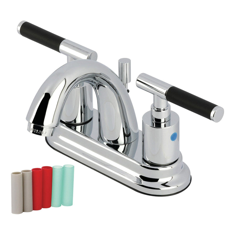 Kaiser Double-Handle 3-Hole Deck Mount 4-Inch Centerset Bathroom Faucet with Pop-Up Drain