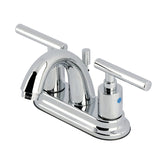 Manhattan Two-Handle 3-Hole Deck Mount 4" Centerset Bathroom Faucet with Pop-Up Drain