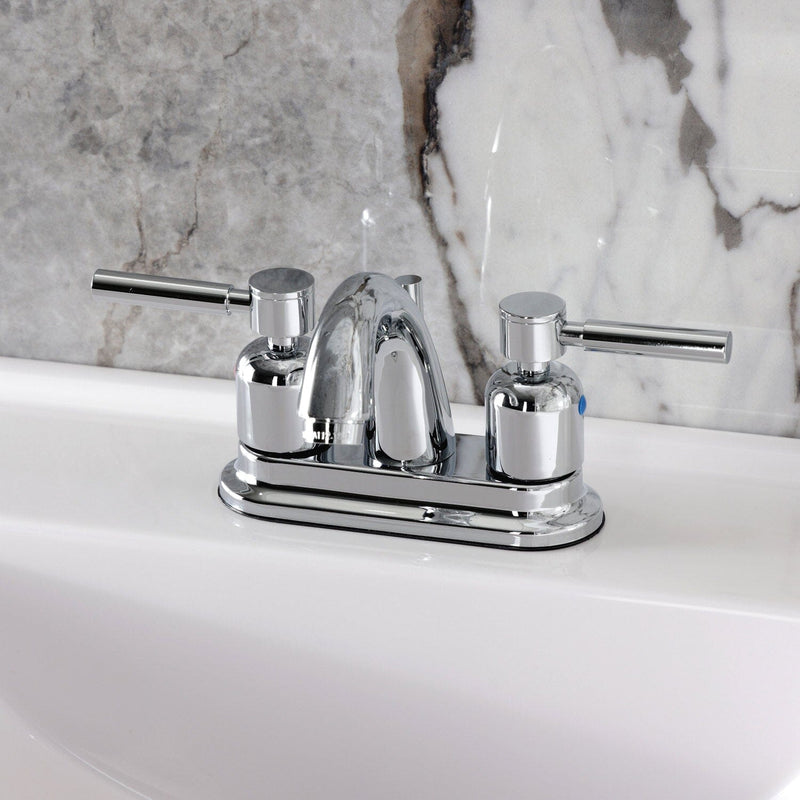 Concord Double-Handle 3-Hole Deck Mount 4-Inch Centerset Bathroom Faucet with Pop-Up Drain