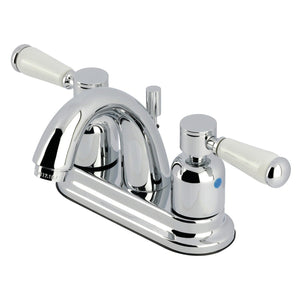 Paris Two-Handle 3-Hole Deck Mount 4" Centerset Bathroom Faucet with Plastic Pop-Up