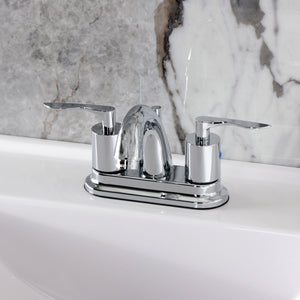 Serena Double-Handle 3-Hole Deck Mount 4-Inch Centerset Bathroom Faucet with Pop-Up Drain