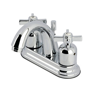 Millennium Two-Handle 3-Hole Deck Mount 4" Centerset Bathroom Faucet with Plastic Pop-Up