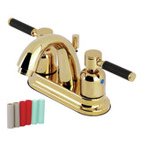 Kaiser Double-Handle 3-Hole Deck Mount 4-Inch Centerset Bathroom Faucet with Pop-Up Drain