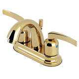 Centurion Two-Handle 3-Hole Deck Mount 4" Centerset Bathroom Faucet with Plastic Pop-Up